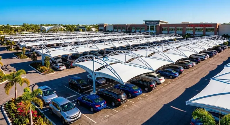 Arched parking bays, long run